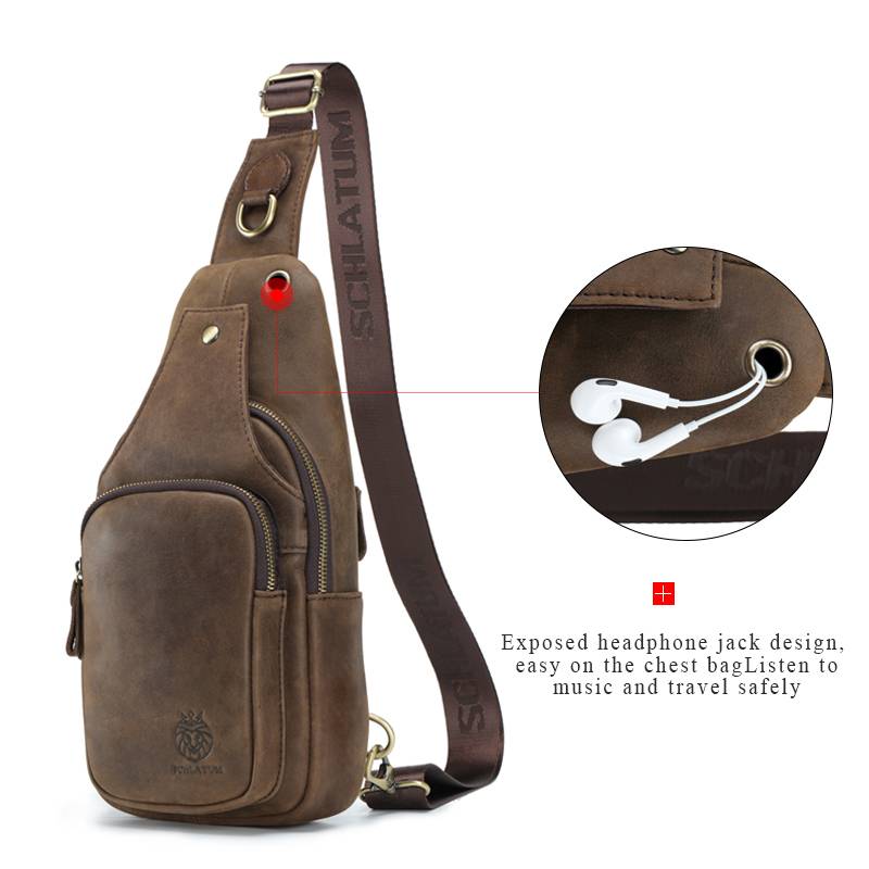 SCHLATUM tas dada kulit asli 1 - Leather Backpack Vintage ulasan dan harga
