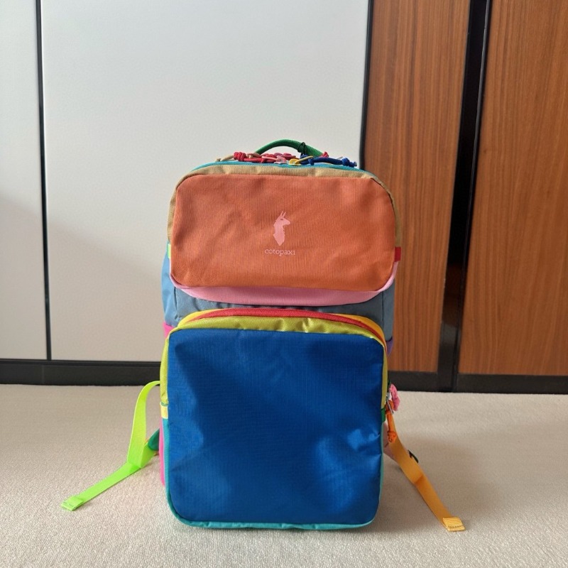 Ransel Dopamine Color Block Ri - Canvas Backpack Casual ulasan dan harga