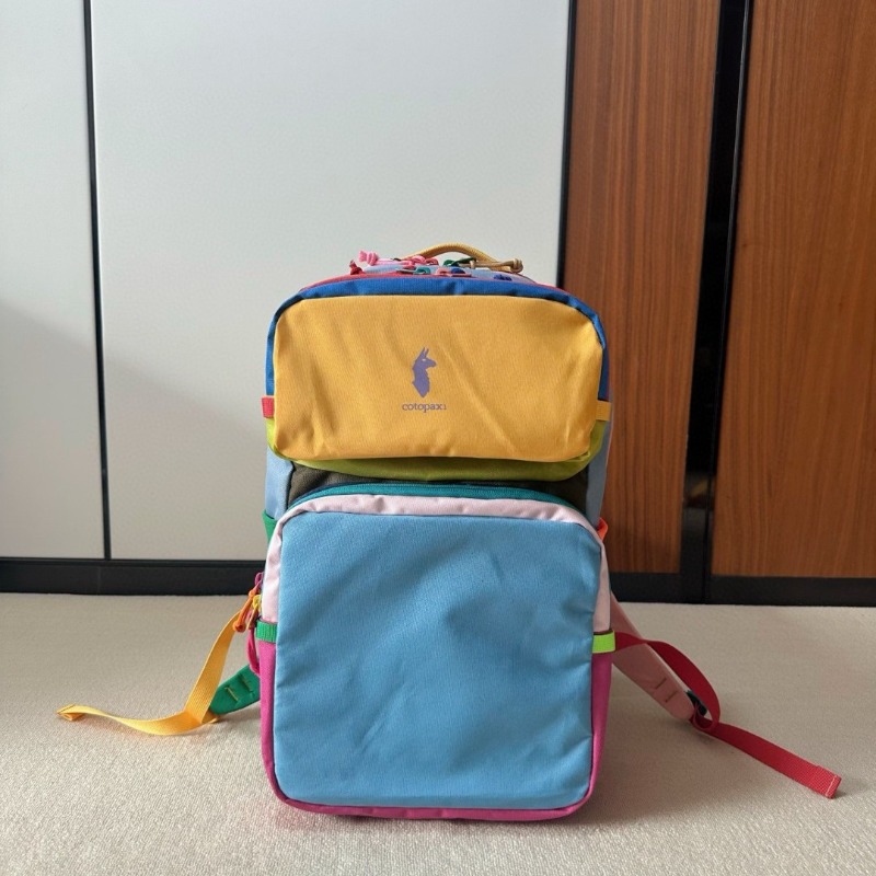 Ransel Dopamine Color Block Ri - Canvas Backpack Casual ulasan dan harga
